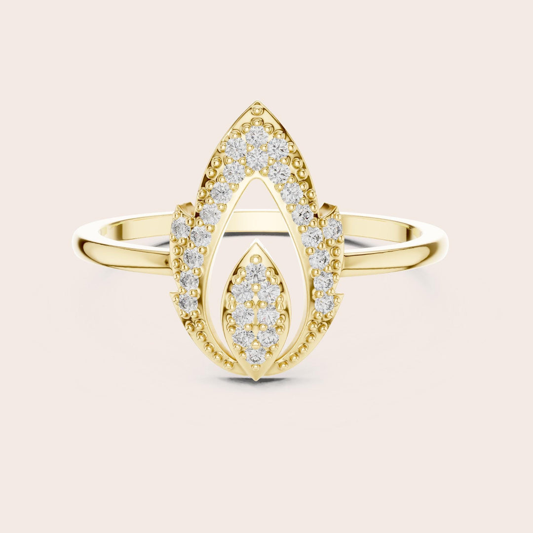 Round Cut Lab Grown Diamond Cluster Ring, 0.14ct Total, Solid Gold