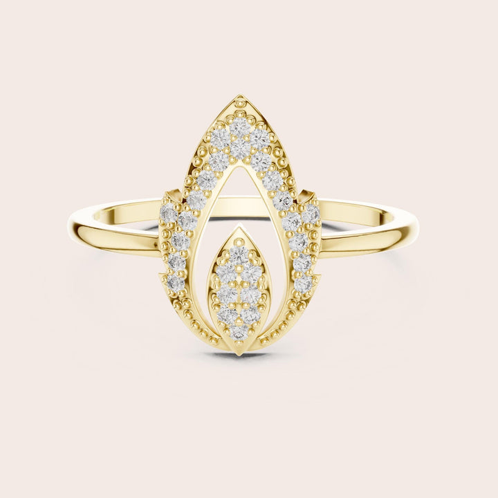 Round Cut Lab Grown Diamond Cluster Ring, 0.14ct Total, Solid Gold