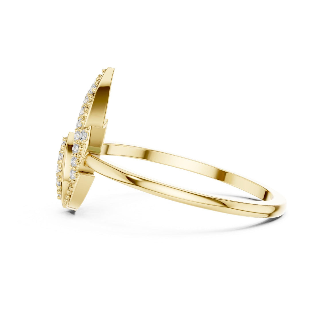 Round Cut Lab Grown Diamond Cluster Ring, 0.14ct Total, Solid Gold