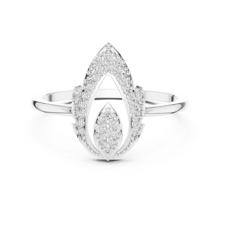 Round Cut Lab Grown Diamond Cluster Ring, 0.14ct Total, Solid Gold