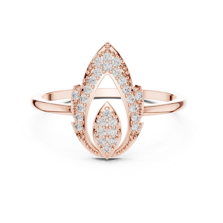 Round Cut Lab Grown Diamond Cluster Ring, 0.14ct Total, Solid Gold