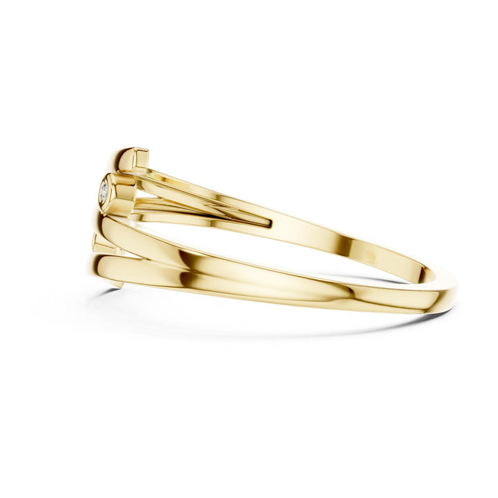 Round Cut Lab Grown Diamond Cluster Ring, 0.02ct Total, Solid Gold