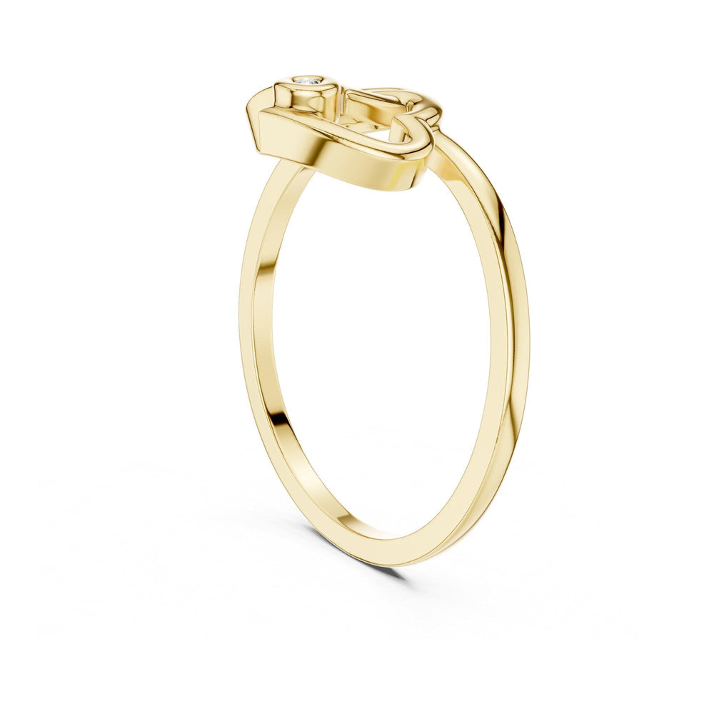 Round Cut Lab Grown Diamond Solitaire Ring, 0.01ct Total, Solid Gold