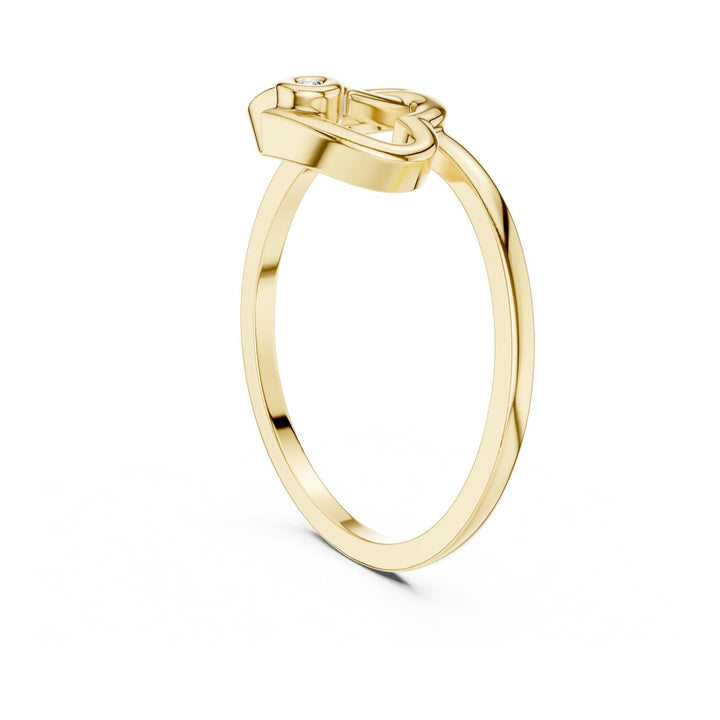 Round Cut Lab Grown Diamond Solitaire Ring, 0.01ct Total, Solid Gold
