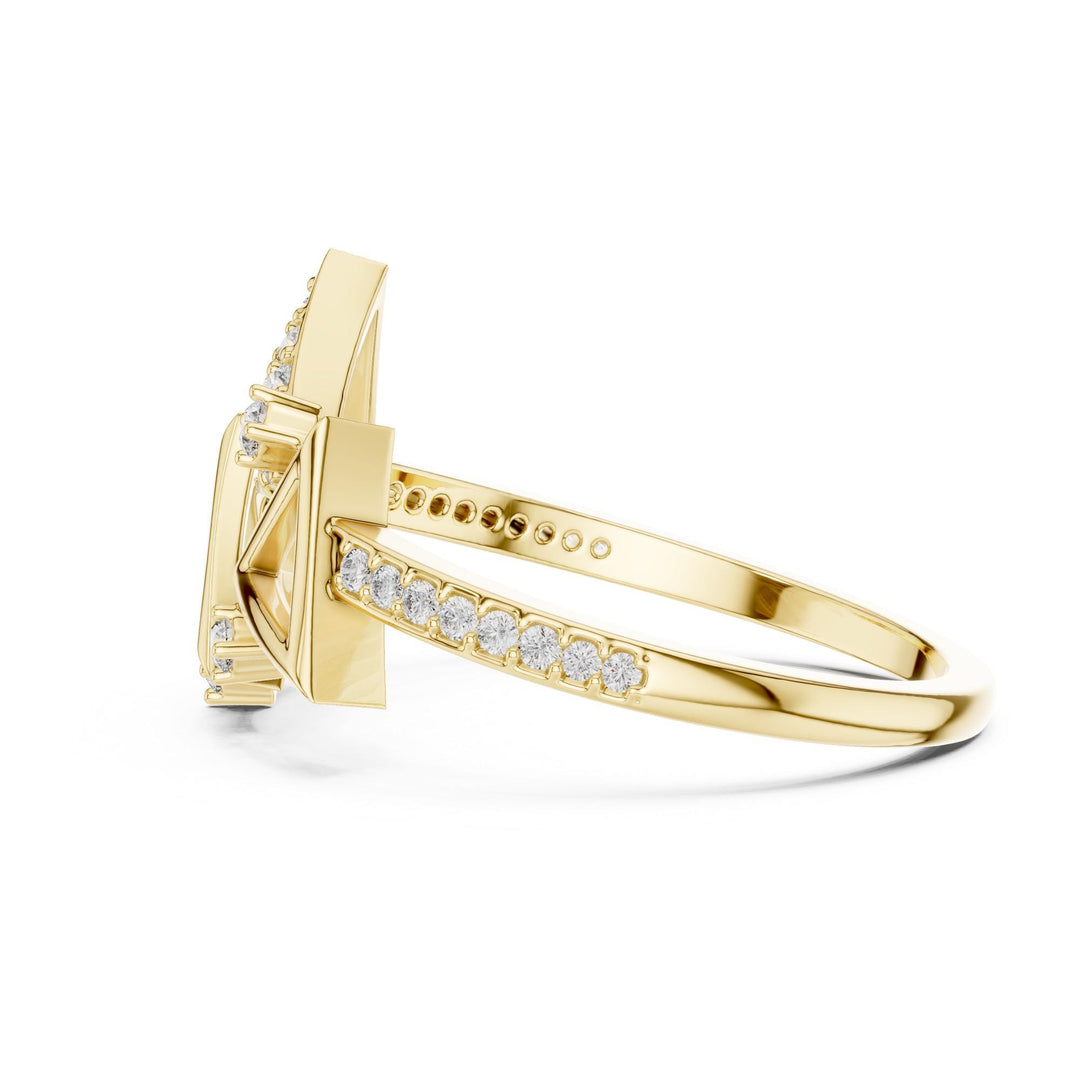 Round Cut Lab Grown Diamond Half Eternity Band, 0.25ct Total, Solid Gold