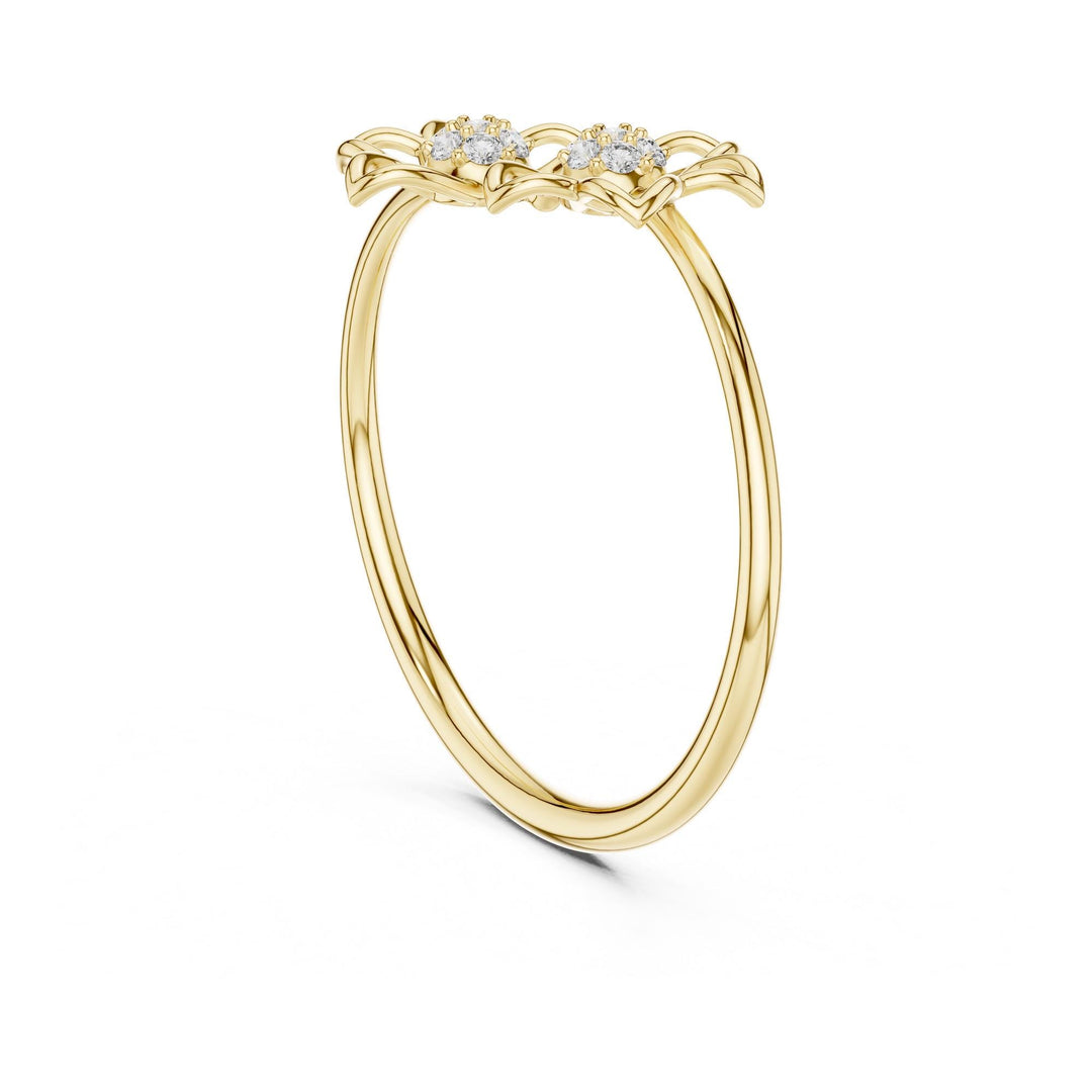 Round Cut Lab Grown Diamond Cluster Ring, 0.06ct Total, Solid Gold