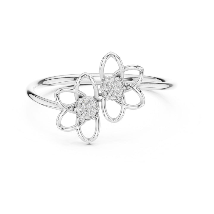 Round Cut Lab Grown Diamond Cluster Ring, 0.06ct Total, Solid Gold