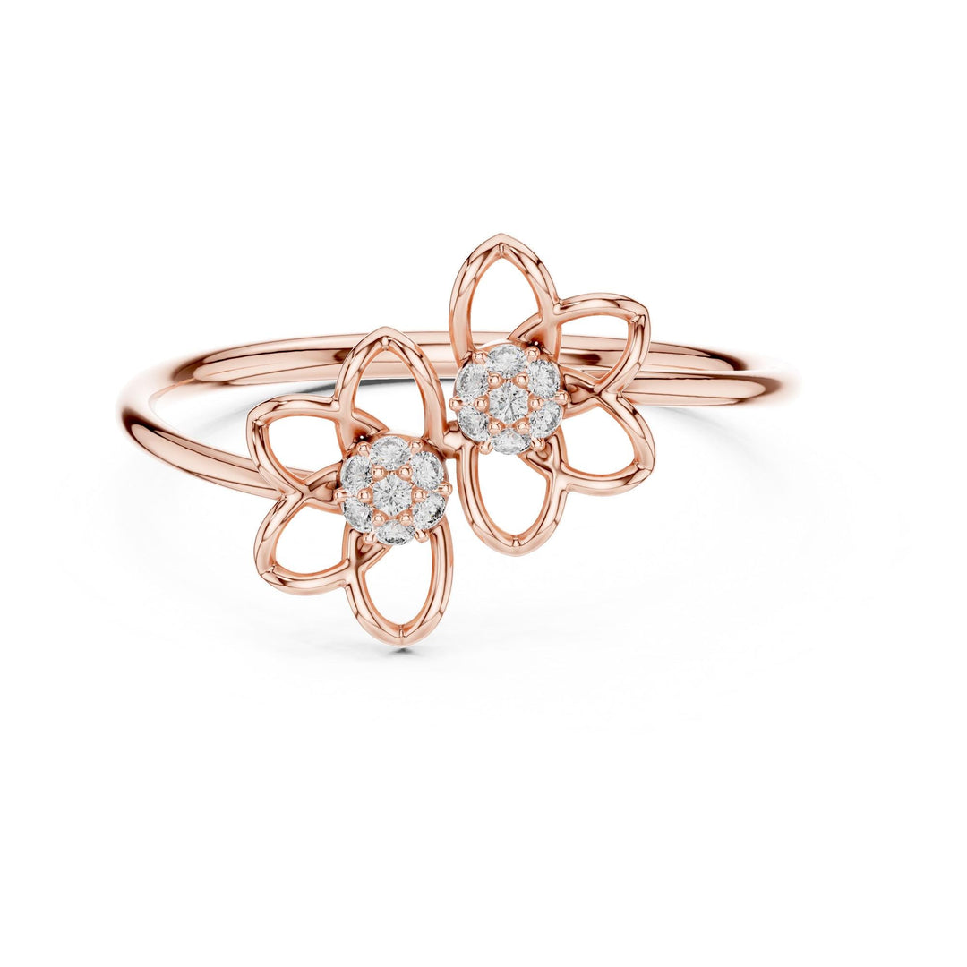 Round Cut Lab Grown Diamond Cluster Ring, 0.06ct Total, Solid Gold