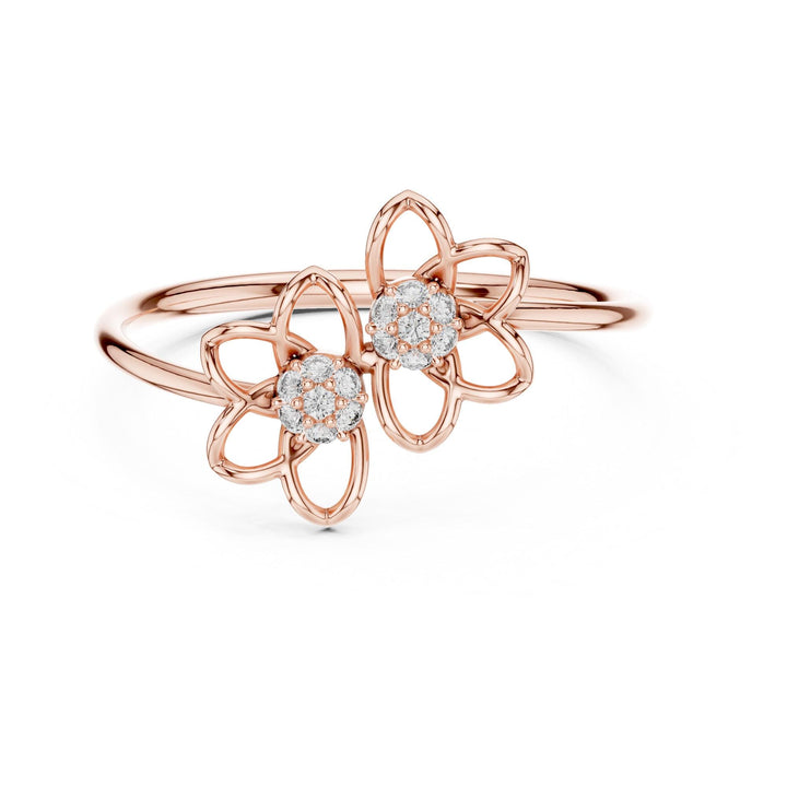 Round Cut Lab Grown Diamond Cluster Ring, 0.06ct Total, Solid Gold