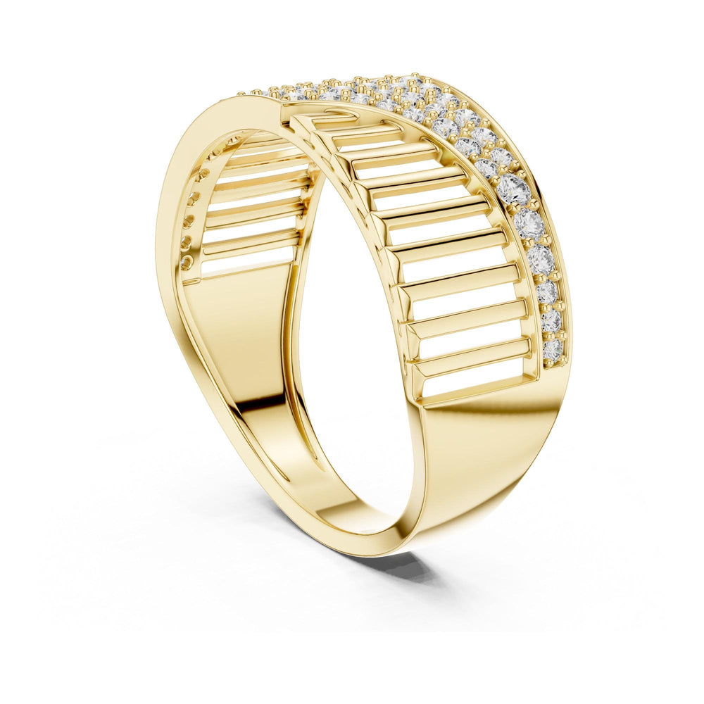 Round Cut Lab Grown Diamond Half Eternity Band, 0.41ct Total, Solid Gold