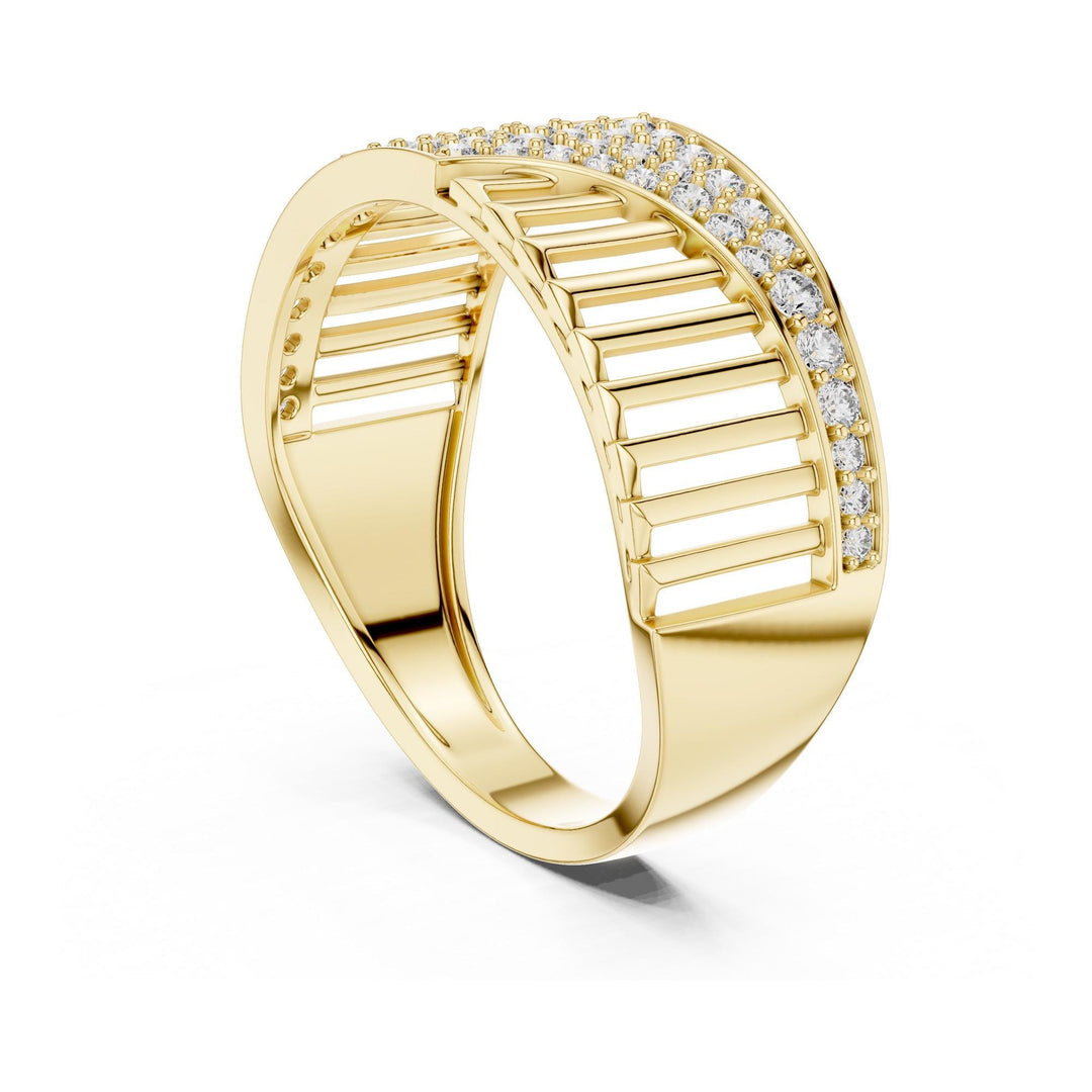 Round Cut Lab Grown Diamond Half Eternity Band, 0.41ct Total, Solid Gold