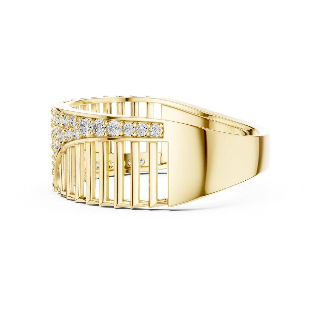 Round Cut Lab Grown Diamond Half Eternity Band, 0.41ct Total, Solid Gold