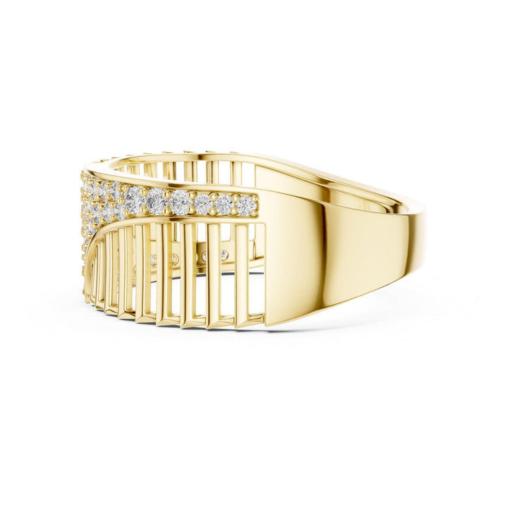 Round Cut Lab Grown Diamond Half Eternity Band, 0.41ct Total, Solid Gold