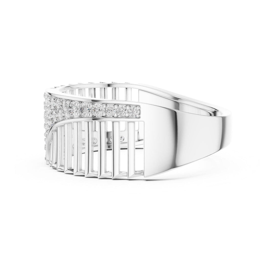 Round Cut Lab Grown Diamond Half Eternity Band, 0.41ct Total, Solid Gold