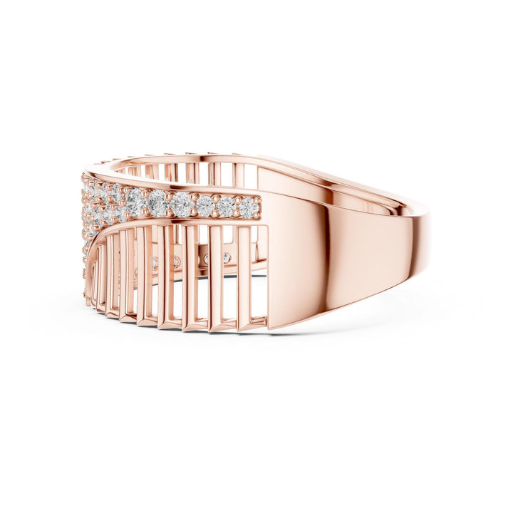 Round Cut Lab Grown Diamond Half Eternity Band, 0.41ct Total, Solid Gold