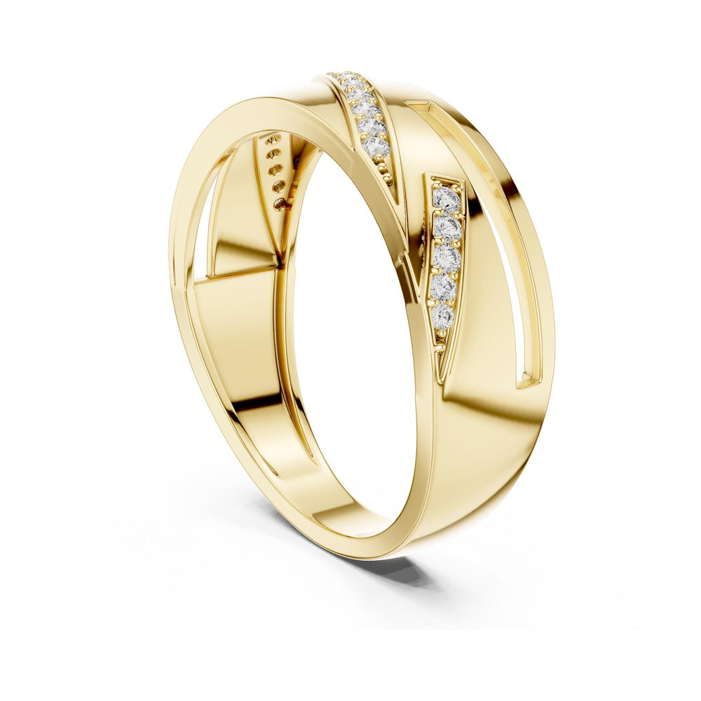 Round Cut Lab Grown Diamond Half Eternity Band, 0.15ct Total, Solid Gold