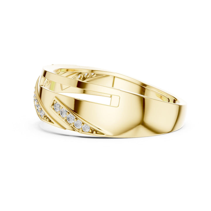 Round Cut Lab Grown Diamond Half Eternity Band, 0.15ct Total, Solid Gold