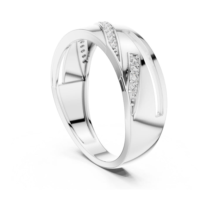 Round Cut Lab Grown Diamond Half Eternity Band, 0.15ct Total, Solid Gold