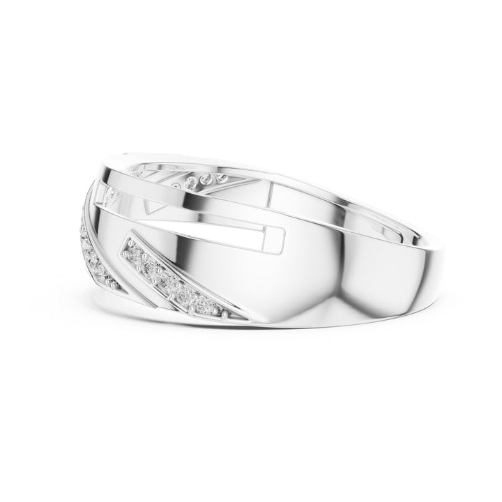 Round Cut Lab Grown Diamond Half Eternity Band, 0.15ct Total, Solid Gold