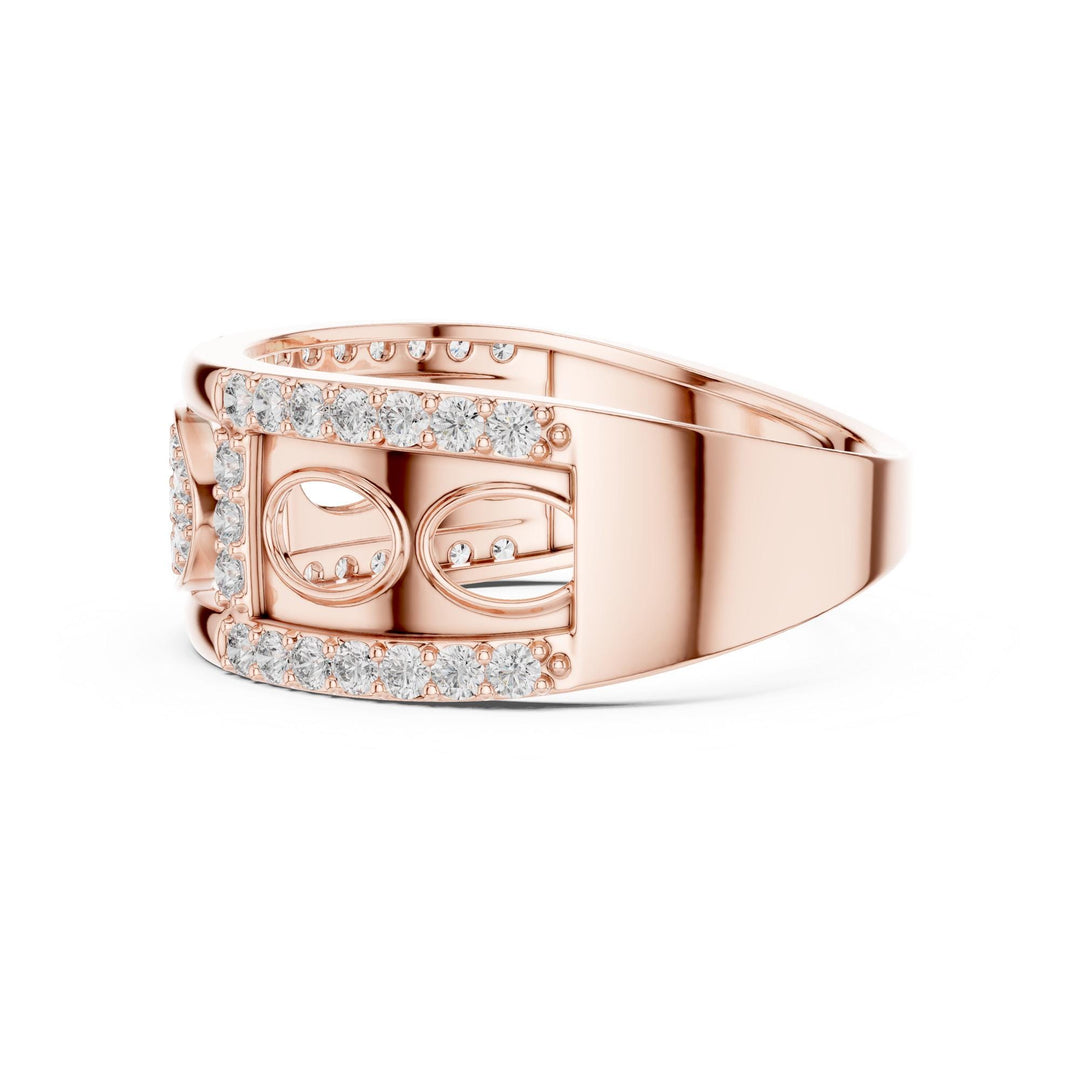Round Cut Lab Grown Diamond Half Eternity Band, 0.58ct Total, Solid Gold