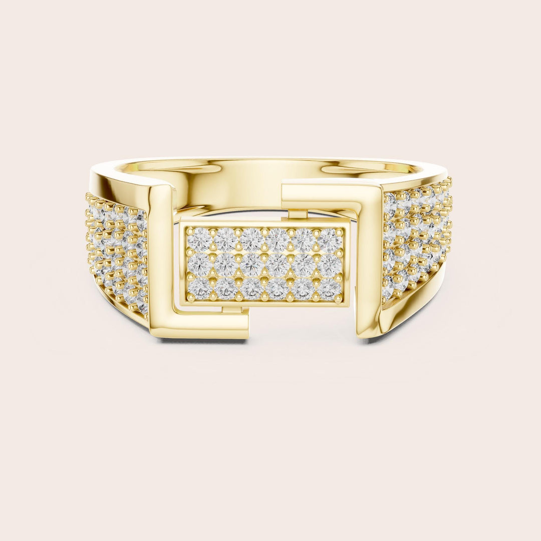 Round Cut Lab Grown Diamond Half Eternity Band, 0.79ct Total, Solid Gold