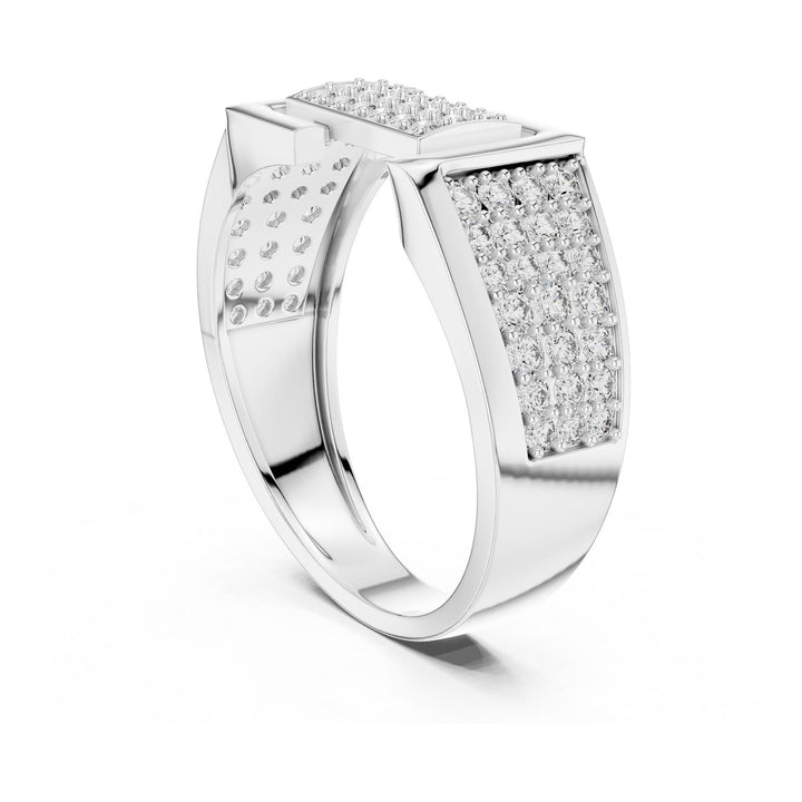 Round Cut Lab Grown Diamond Half Eternity Band, 0.79ct Total, Solid Gold