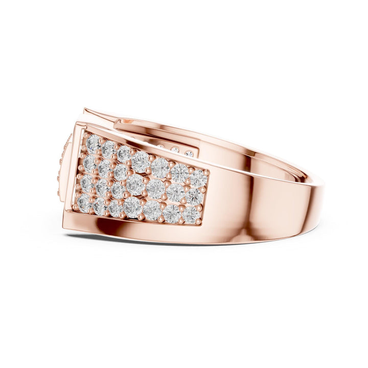 Round Cut Lab Grown Diamond Half Eternity Band, 0.79ct Total, Solid Gold