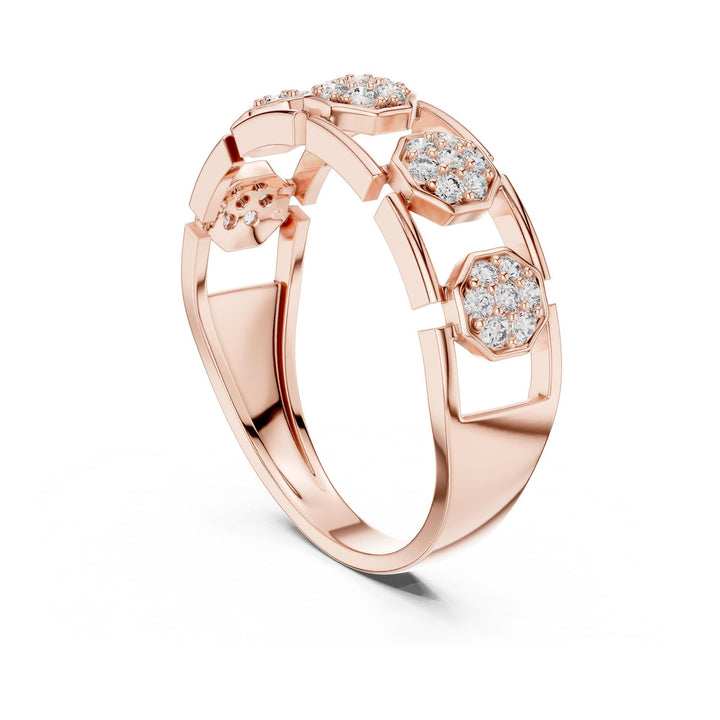 Round Cut Lab Grown Diamond Half Eternity Band, 0.29ct Total, Solid Gold