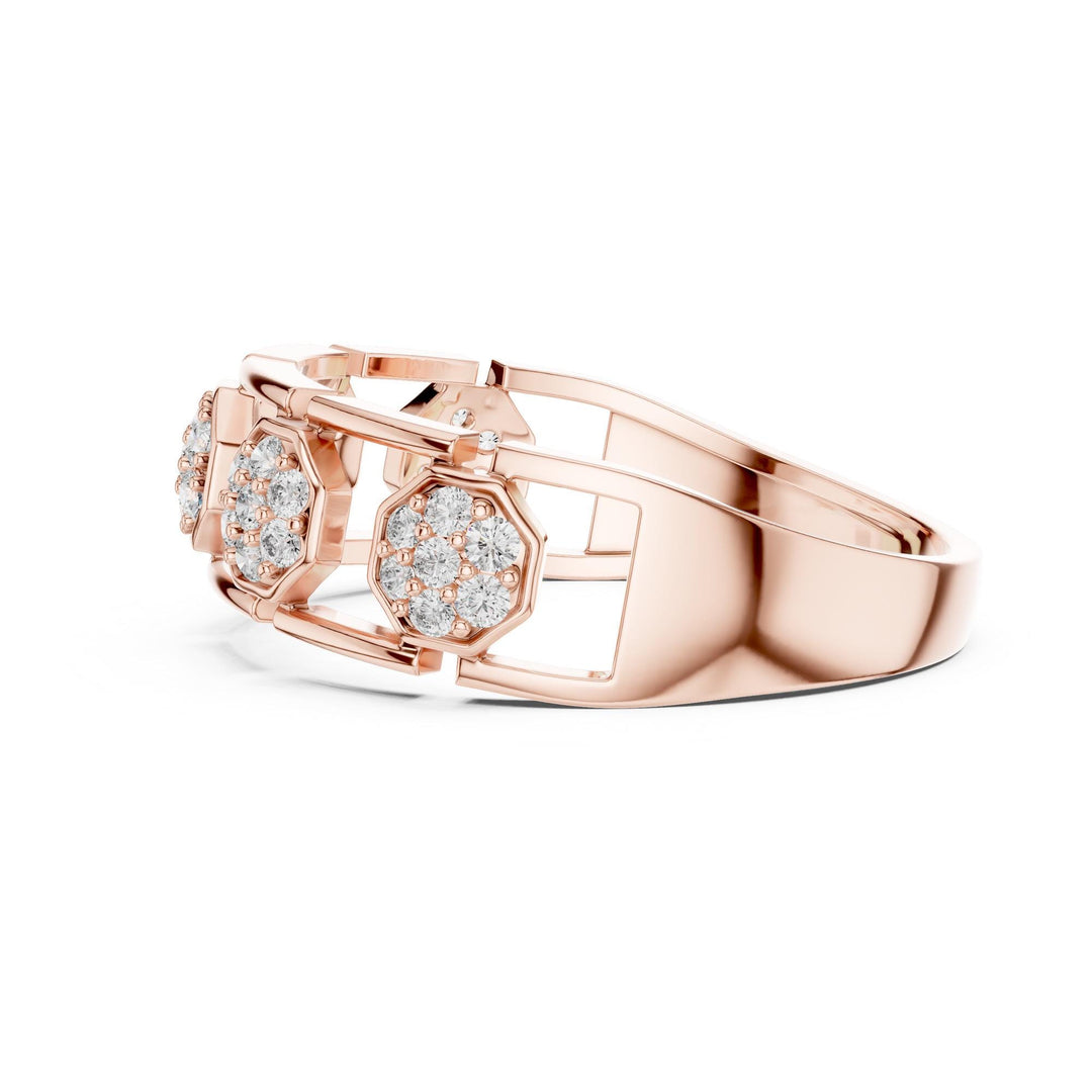 Round Cut Lab Grown Diamond Half Eternity Band, 0.29ct Total, Solid Gold