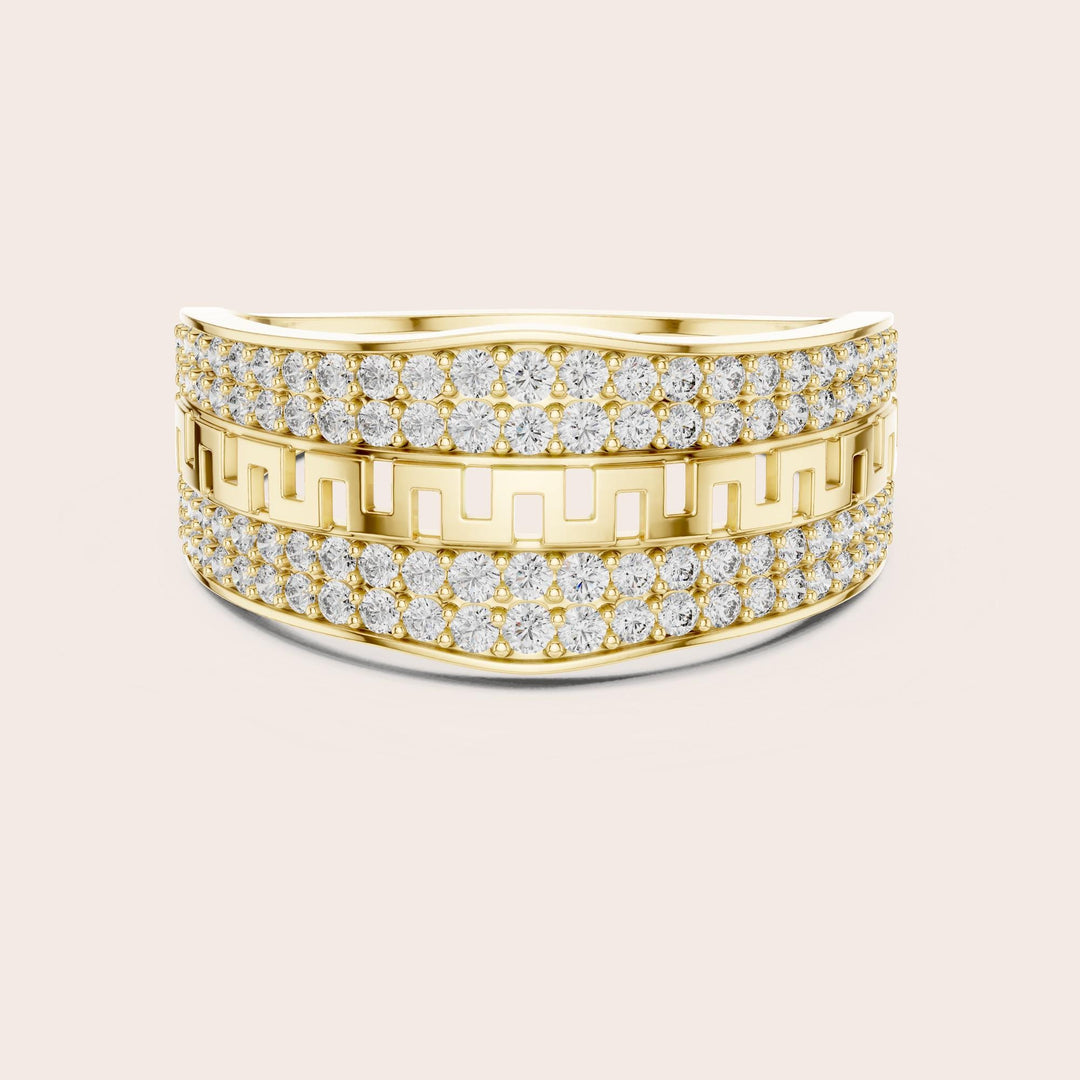Round Cut Lab Grown Diamond Half Eternity Band, 0.68ct Total, Solid Gold