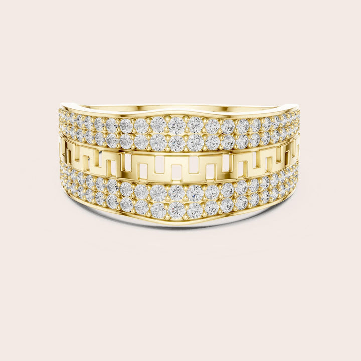 Round Cut Lab Grown Diamond Half Eternity Band, 0.68ct Total, Solid Gold