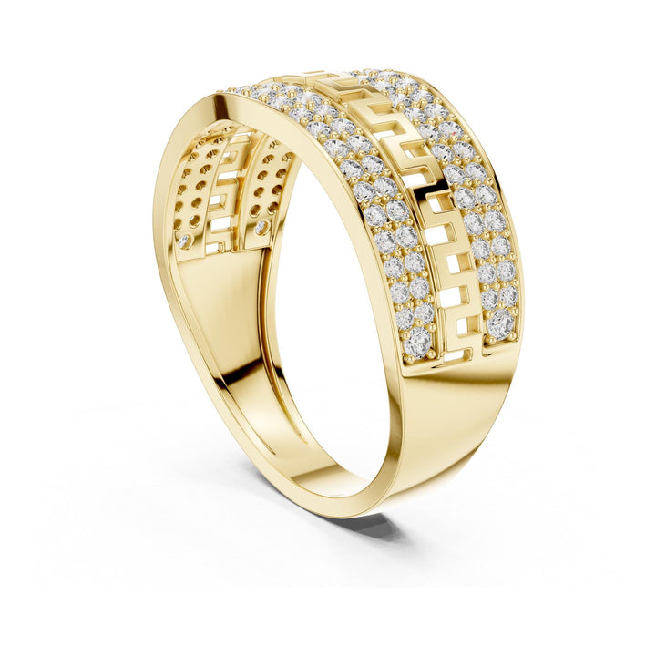 Round Cut Lab Grown Diamond Half Eternity Band, 0.68ct Total, Solid Gold