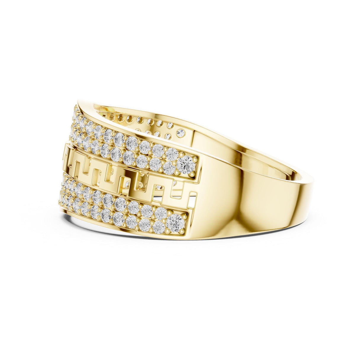 Round cut lab-grown diamond half eternity band, 0.68 CT TW, solid gold, view 3