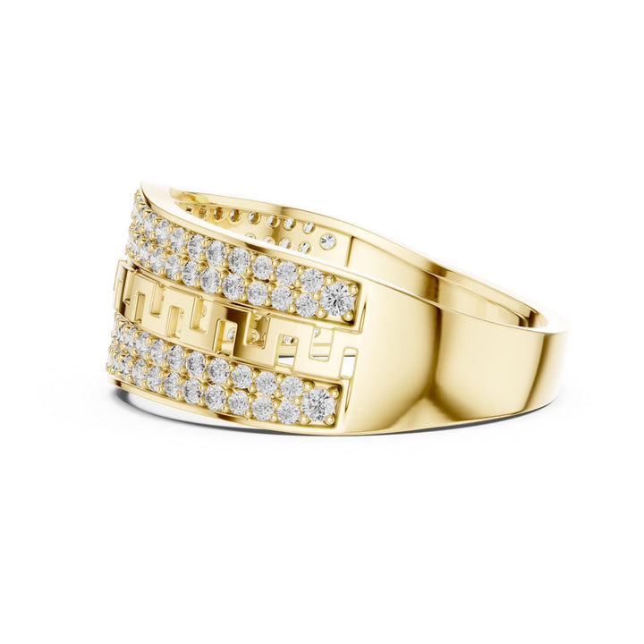 Round Cut Lab Grown Diamond Half Eternity Band, 0.68ct Total, Solid Gold