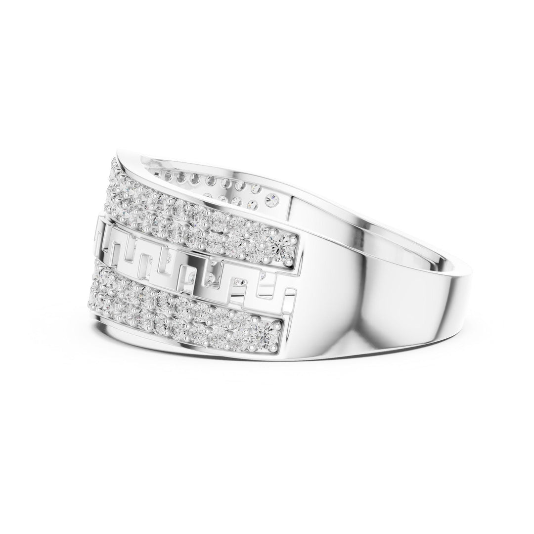 Round Cut Lab Grown Diamond Half Eternity Band, 0.68ct Total, Solid Gold