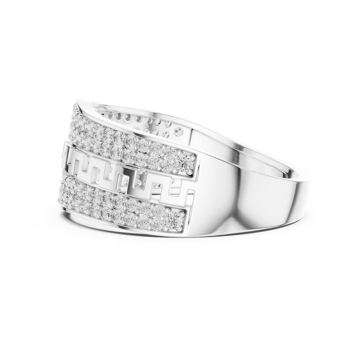 Round Cut Lab Grown Diamond Half Eternity Band, 0.68ct Total, Solid Gold