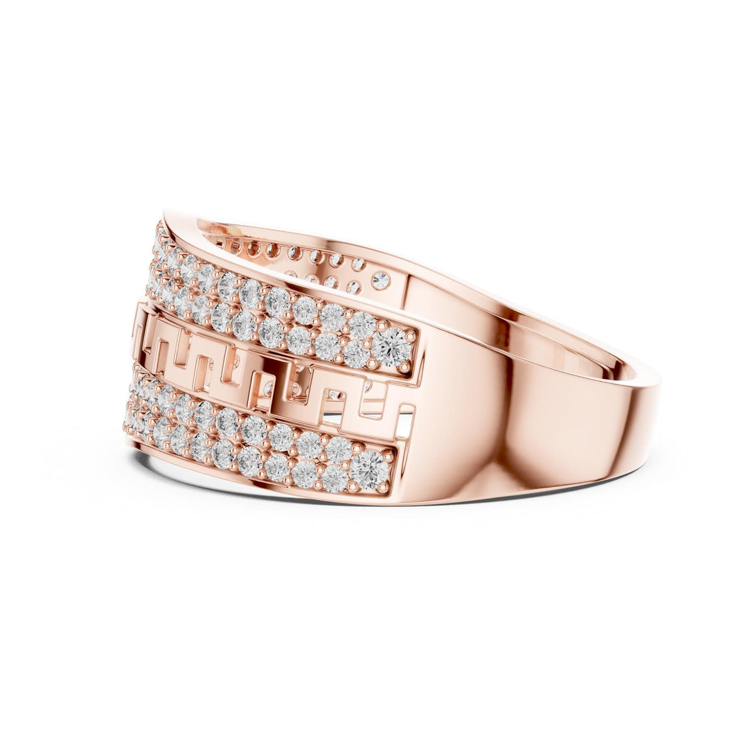 Round Cut Lab Grown Diamond Half Eternity Band, 0.68ct Total, Solid Gold