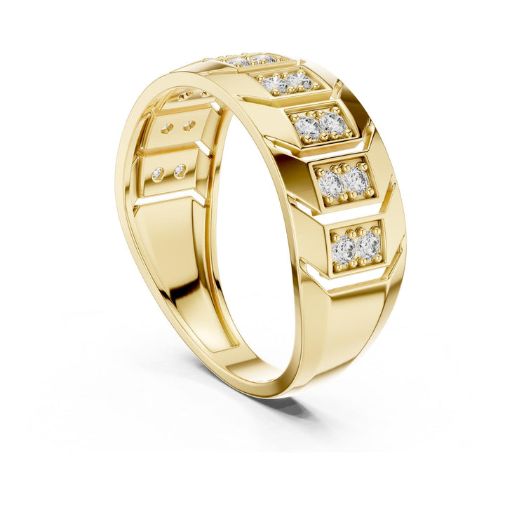 Round Cut Lab Grown Diamond Half Eternity Band, 0.32ct Total, Solid Gold