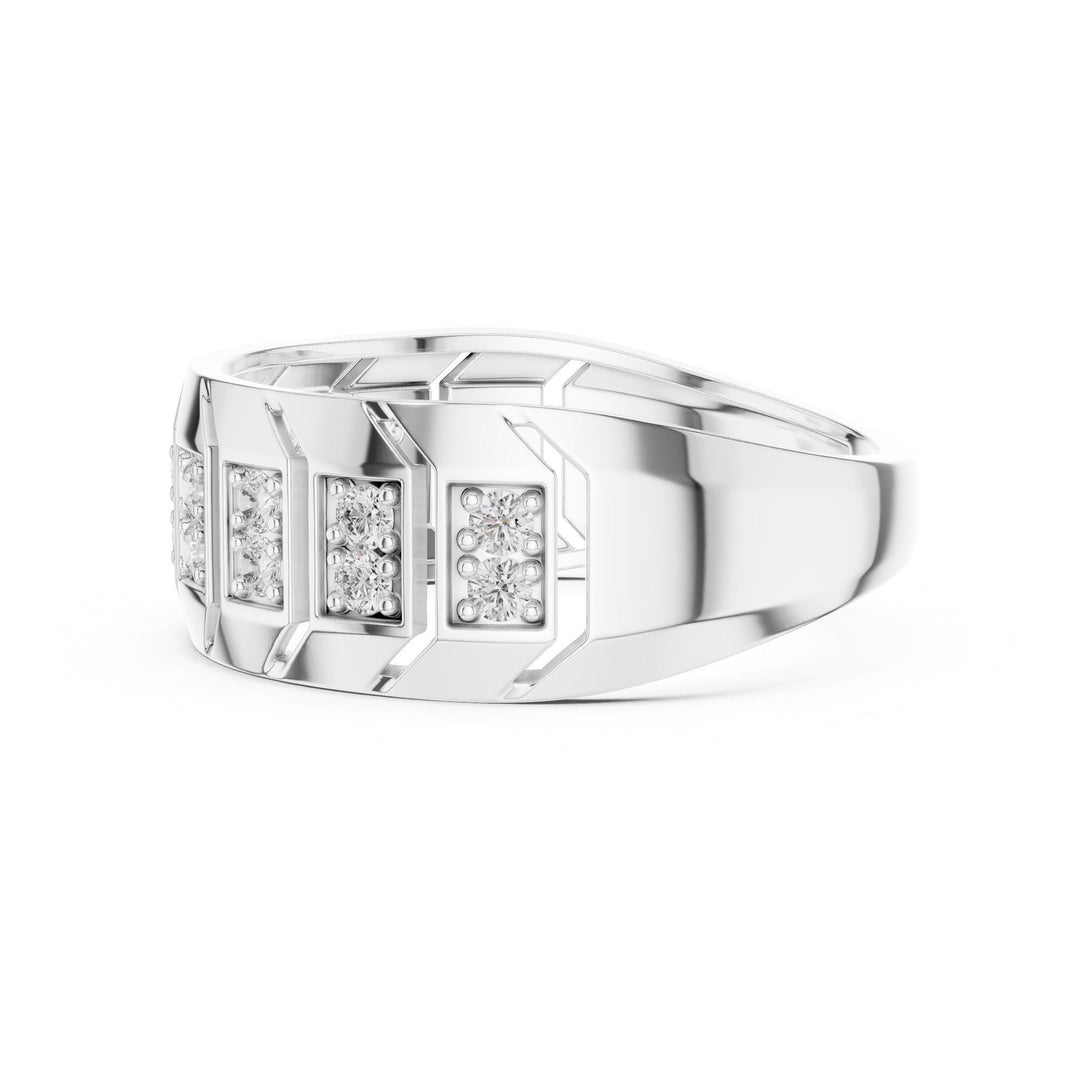 Round Cut Lab Grown Diamond Half Eternity Band, 0.32ct Total, Solid Gold