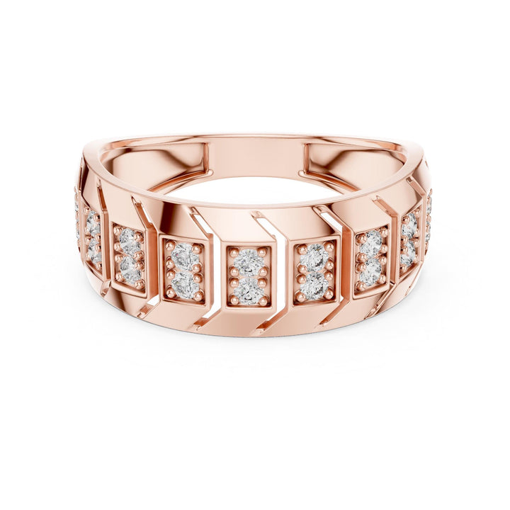Round Cut Lab Grown Diamond Half Eternity Band, 0.32ct Total, Solid Gold