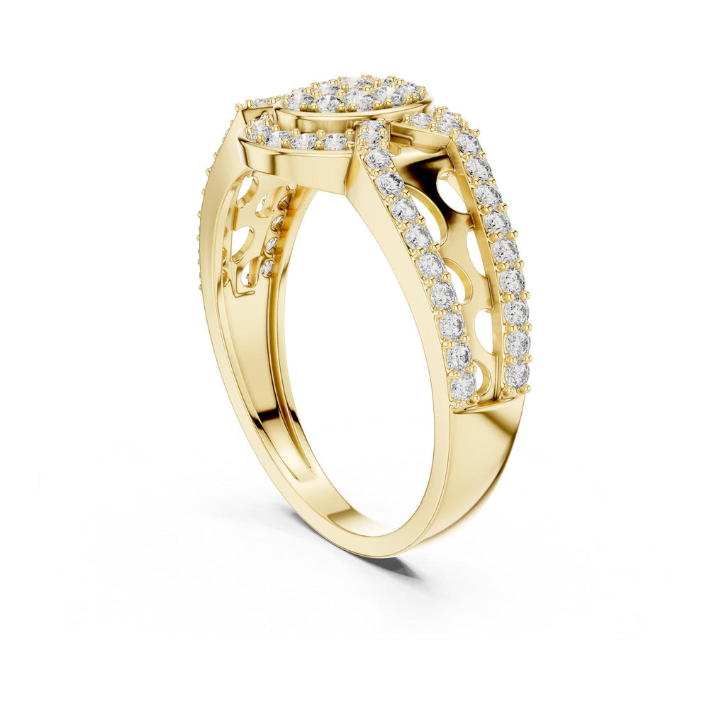 Round Cut Lab Grown Diamond Half Eternity Band, 0.69ct Total, Solid Gold