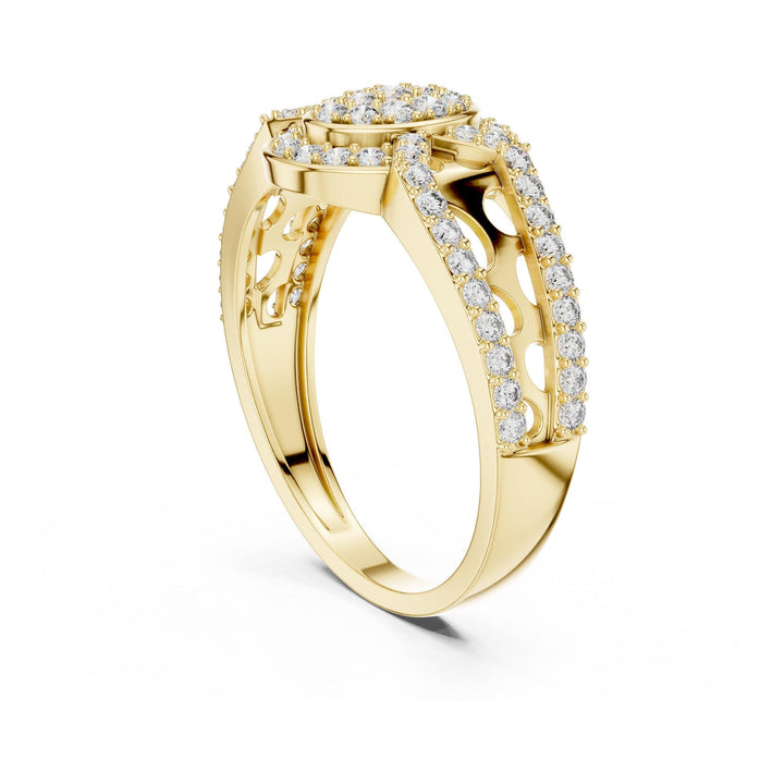Round Cut Lab Grown Diamond Half Eternity Band, 0.69ct Total, Solid Gold
