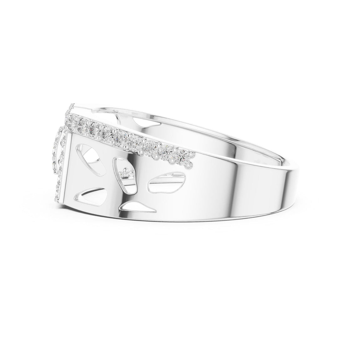 Round Cut Lab Grown Diamond Half Eternity Band, 0.38ct Total, Solid Gold