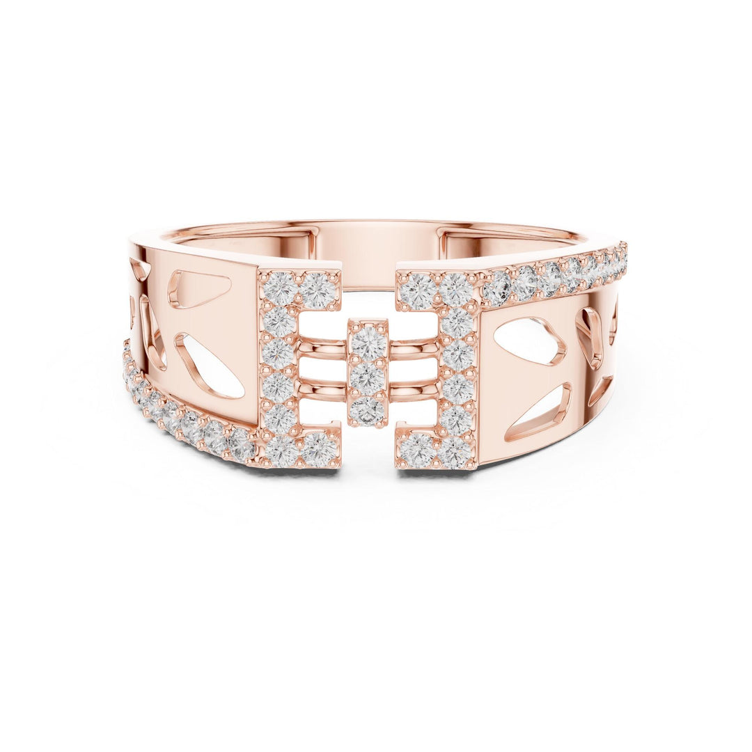 Round Cut Lab Grown Diamond Half Eternity Band, 0.38ct Total, Solid Gold