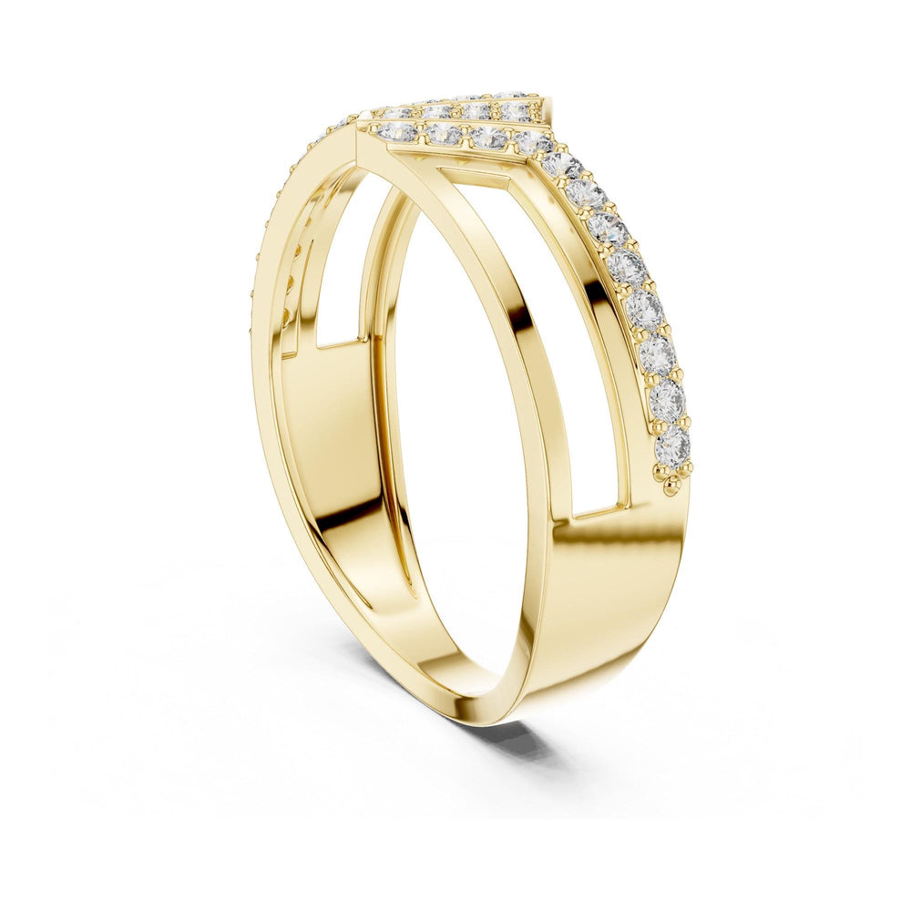 Round Cut Lab Grown Diamond Half Eternity Band, 0.35ct Total, Solid Gold
