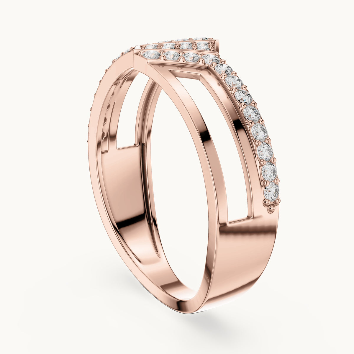 Round cut lab-grown diamond half eternity band, 0.35 CT TW, solid gold, view 7