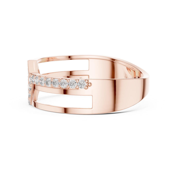Round Cut Lab Grown Diamond Half Eternity Band, 0.35ct Total, Solid Gold