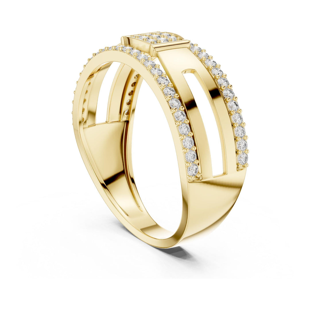Round Cut Lab Grown Diamond Half Eternity Band, 0.46ct Total, Solid Gold
