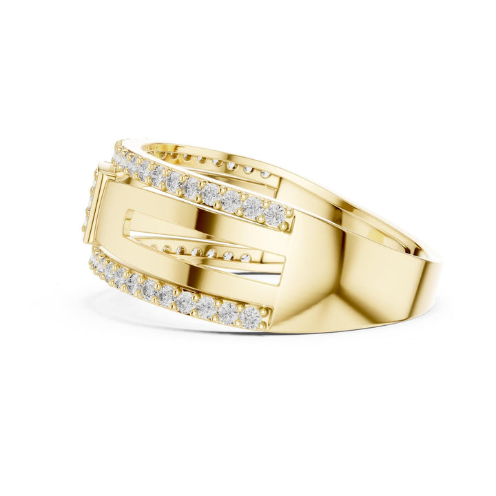 Round Cut Lab Grown Diamond Half Eternity Band, 0.46ct Total, Solid Gold