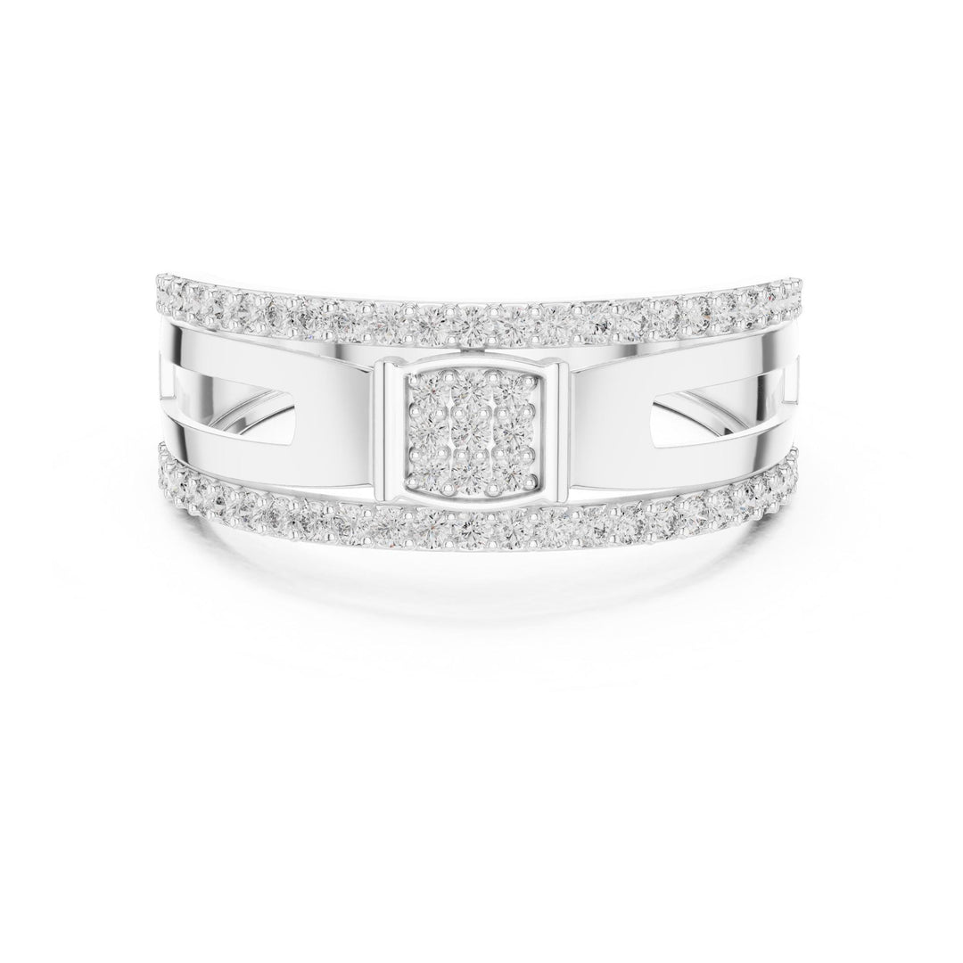 Round Cut Lab Grown Diamond Half Eternity Band, 0.46ct Total, Solid Gold